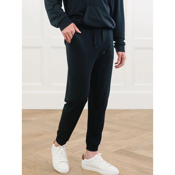 Cozy Earth Mens Brushed Bamboo Ultra-Soft Tall Jogger Black Size L NEW